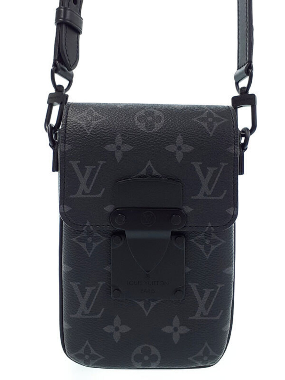 Louis Vuitton Monogram Eclipse Black Lock Vertical Wearable Wallet Shoulder Bag